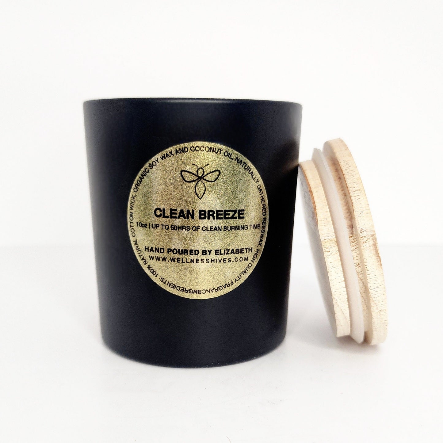 Black jar hand made organic 10oz candles