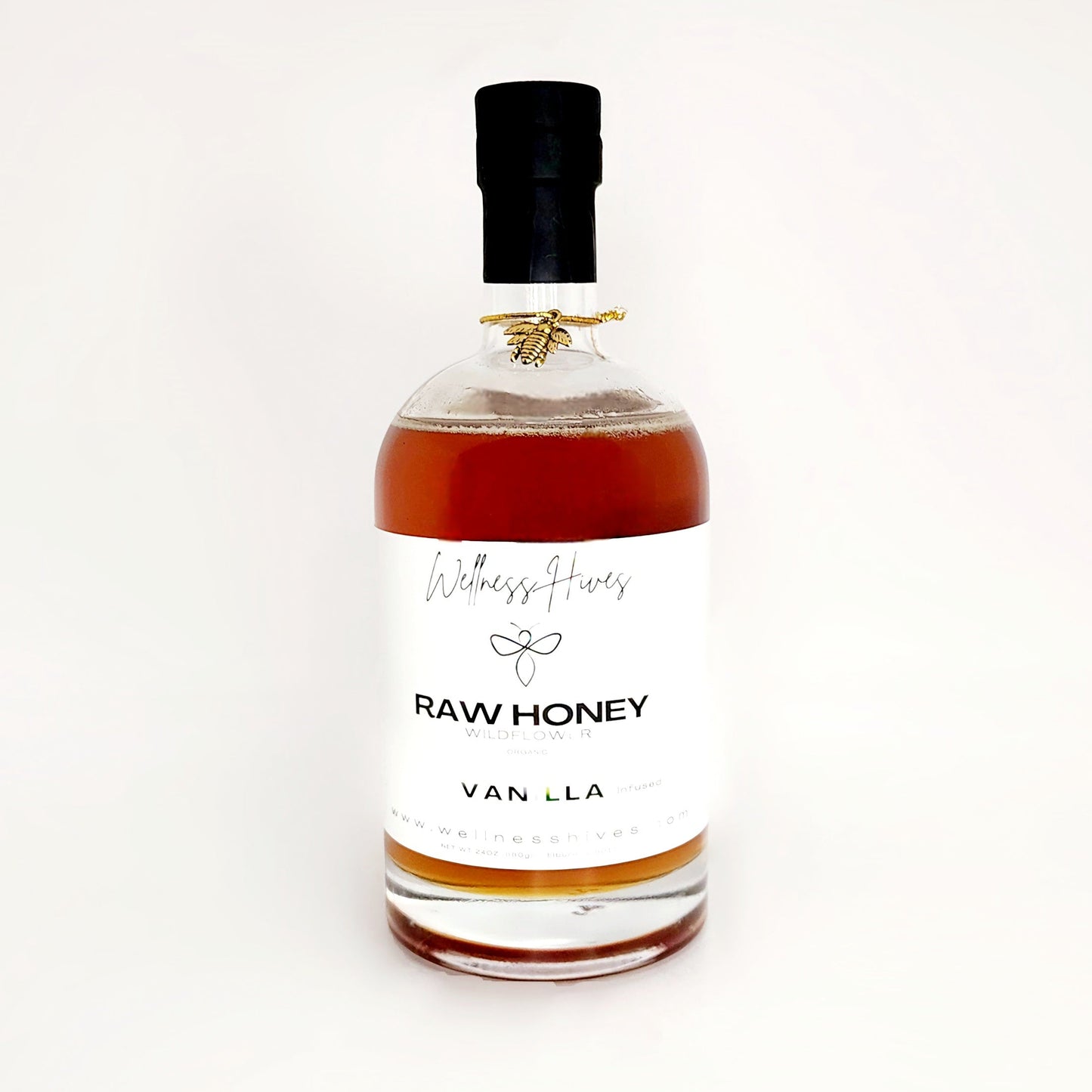 Whiskey bottle raw vanilla honey