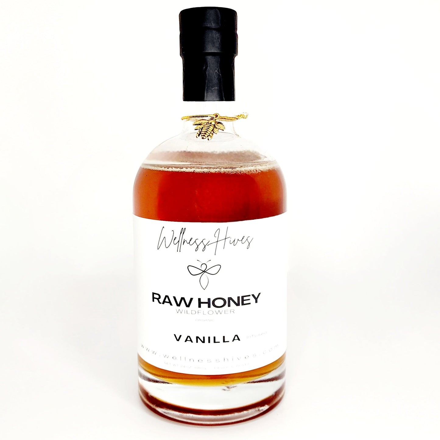 24oz Whiskey bottle raw vanilla honey