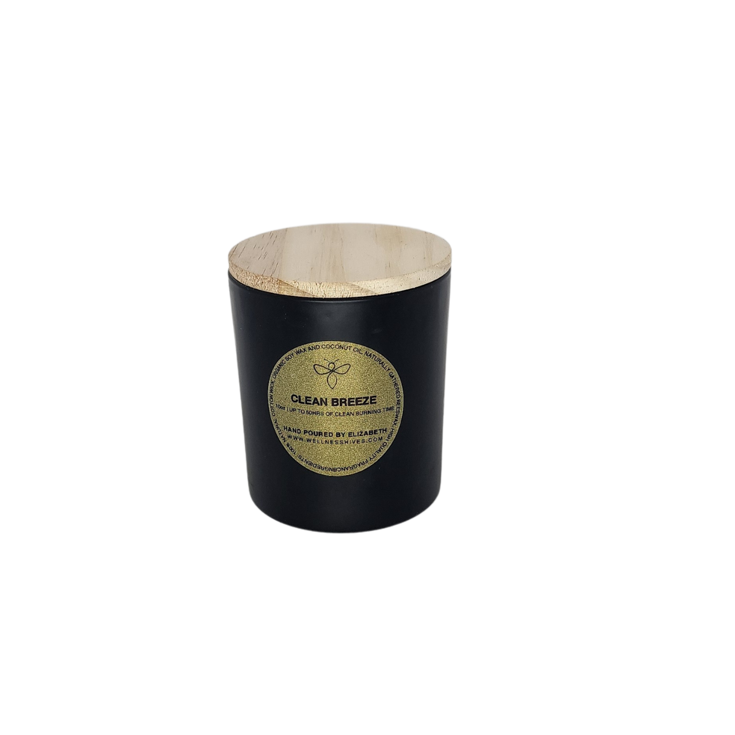 Black jar hand made organic 10oz candles