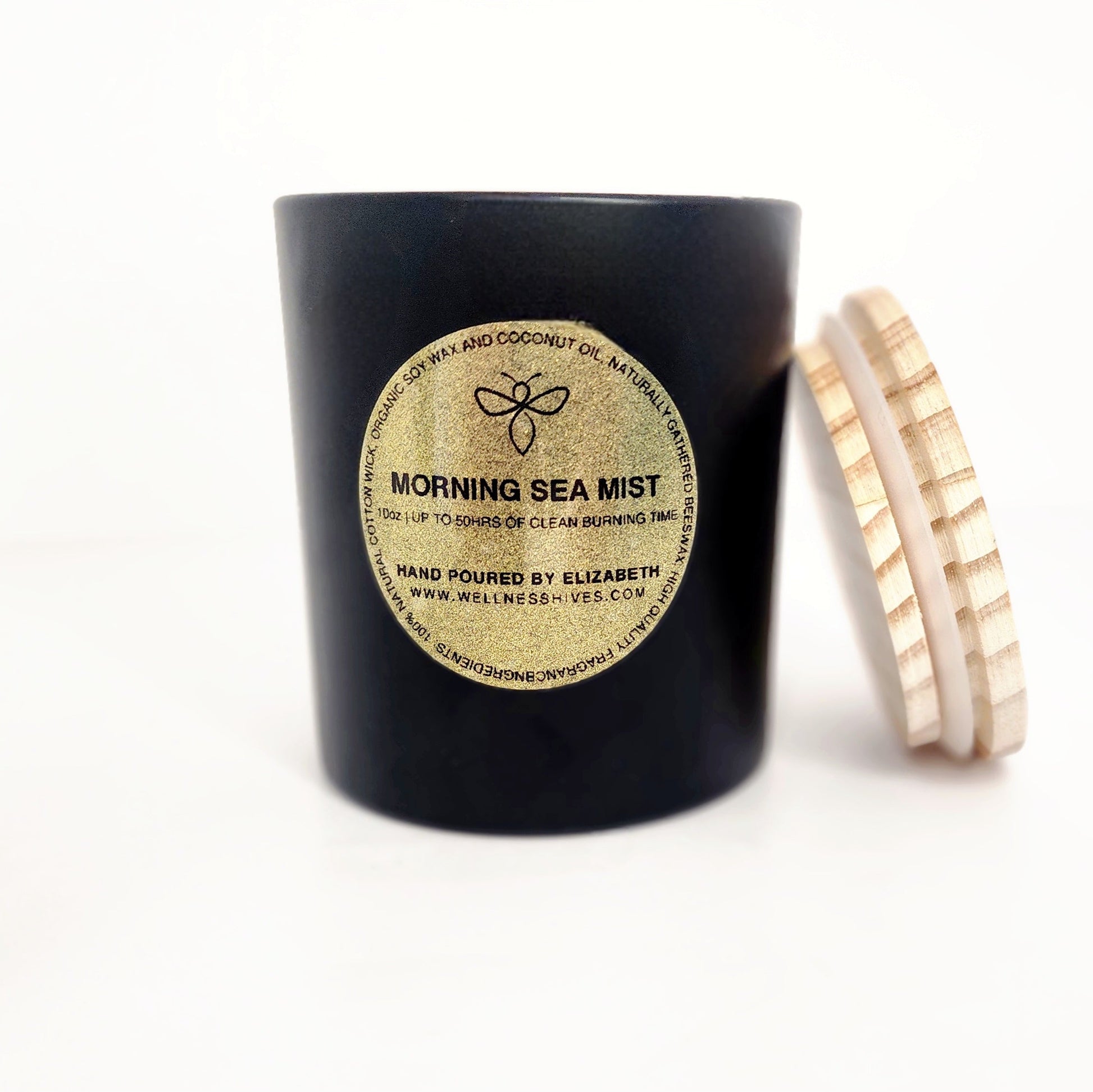 Black jar hand made organic 10oz candles